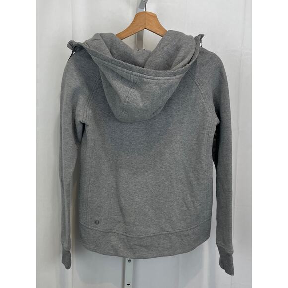LULULEMON Fleece Please Hoodie Full Zip Sweatshirt Heathered Speckled Gray Sz 4 - Picture 2 of 9